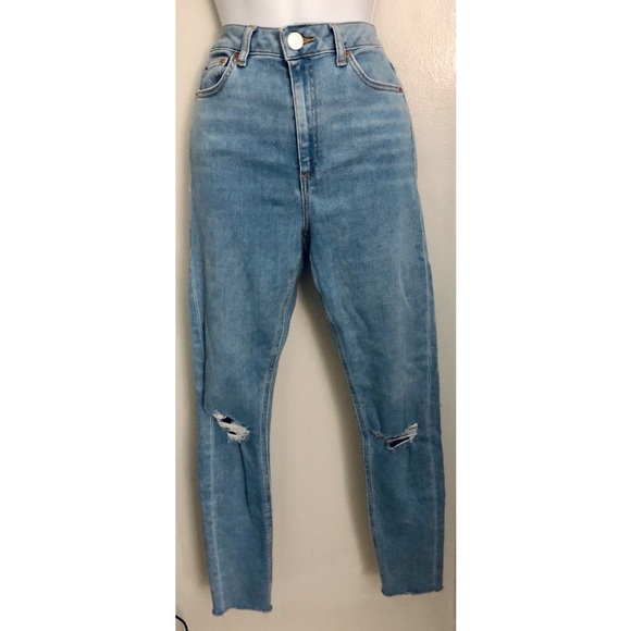 Blue Denim Ripped Knee Skinny Jeans - Picture 4 of 7